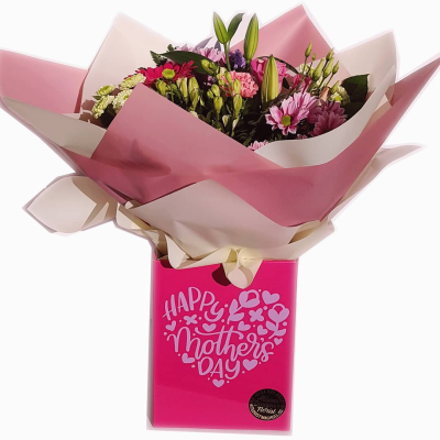 Mother's Day hand-tied-Pink - a gift sure to bring a smile to her face this Mother’s Day.